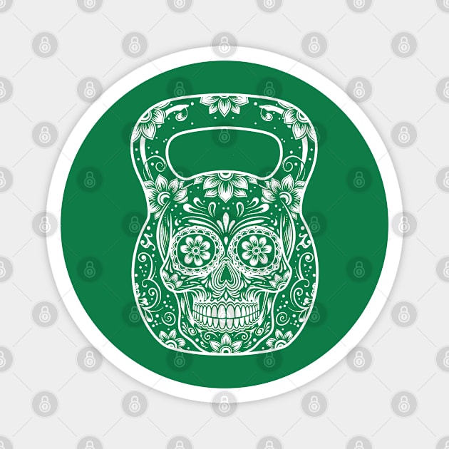 Sugar Skull Fitness Kettlebell Magnet by enrynz